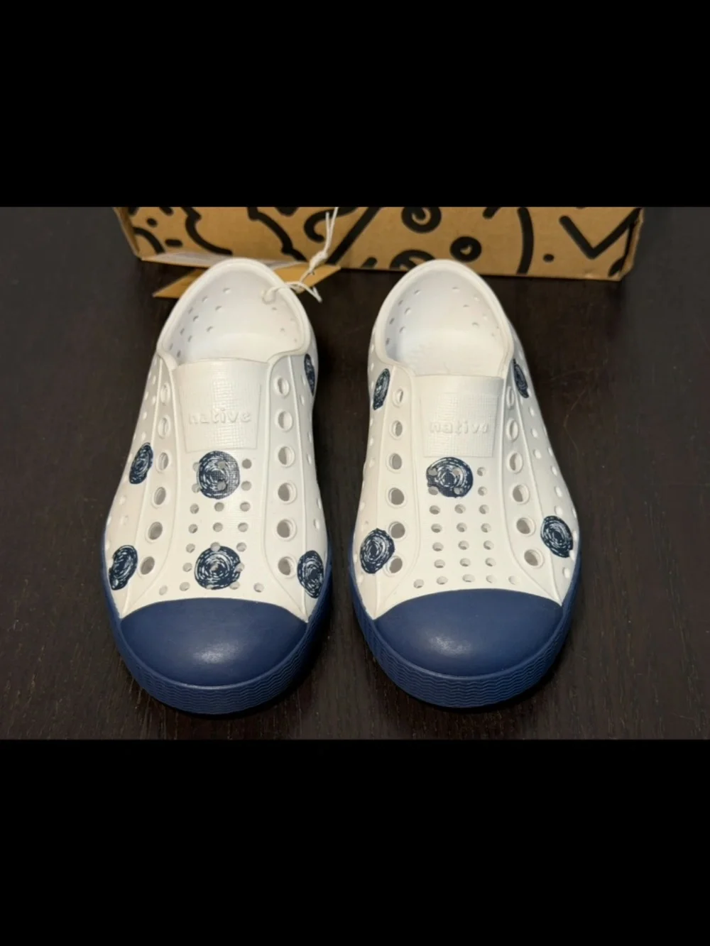 Native Jefferson Print Shoes Frontier Blue Scribble Dots Little Kids/Toddler C7